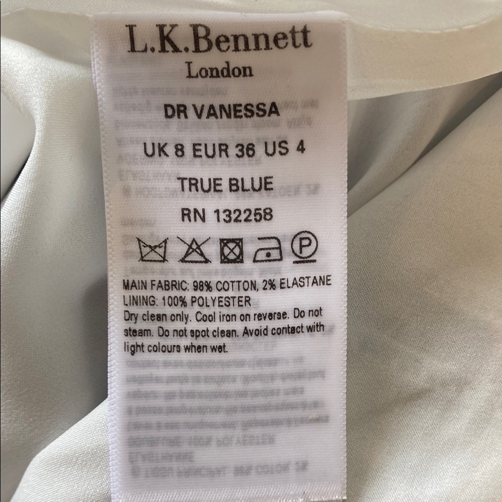 Gorgeous LK BENNETT London Vanessa Floral Tailored Dress Pink & Blue Size 4 - Picture 10 of 11